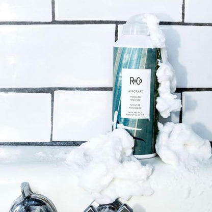 R+Co Aircraft Pomade Mousse – Lightweight Non-Sticky Styling Foam for Texture, Volume & Definition – Anti-Frizz Heat Protectant – Vegan & Paraben-Free – 5.6 oz Avelisse