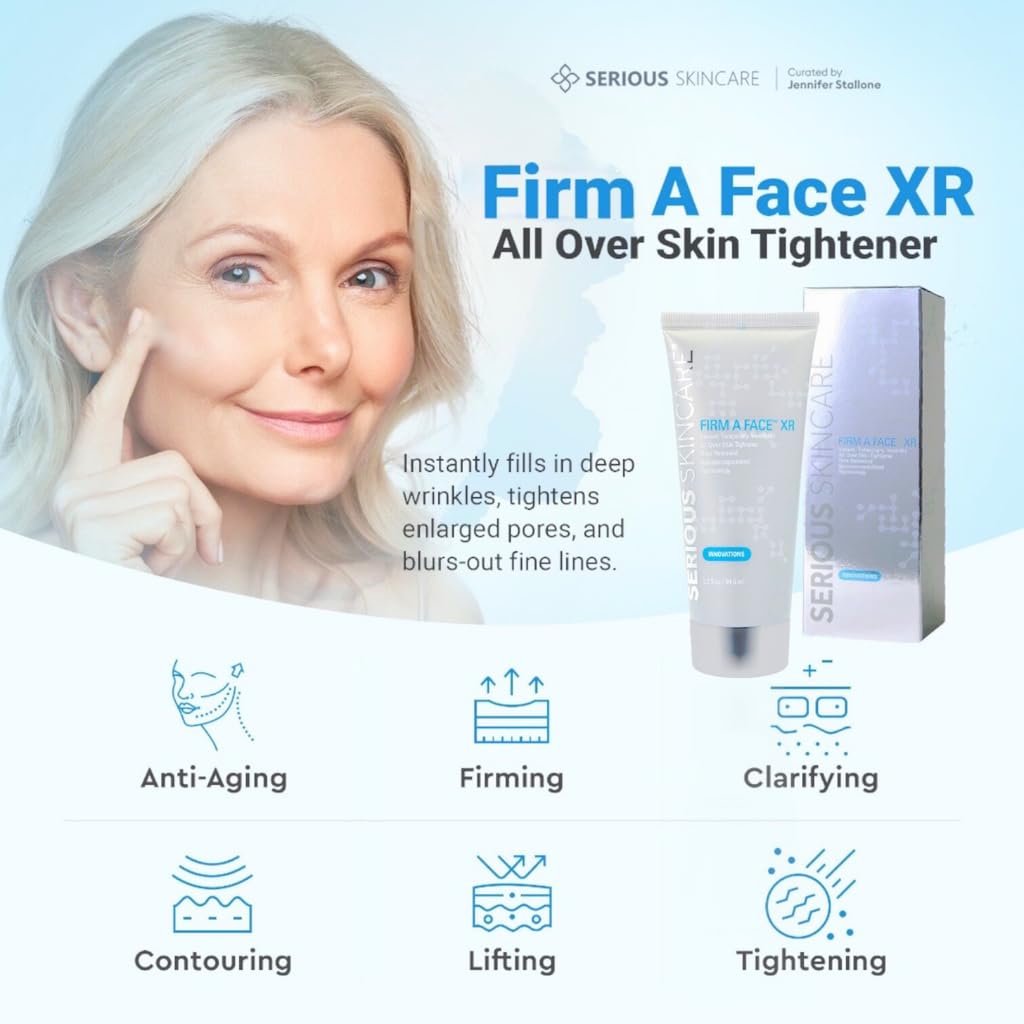 Serious Skincare Firm A Face XR - Instant Temporary Skin Tightener - Invisible Lift for Face and Neck with Retinol - Anti-Aging to Reduce the Look of Fine Lines, Wrinkles and Large Pores - 3.2 Fl Oz Avelisse