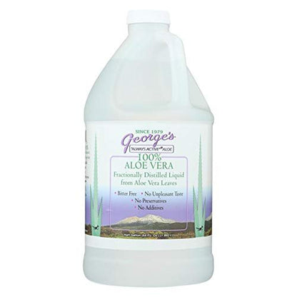 George's Aloe Vera - 64 fl oz Fractionally Distilled Liquid - Anthraquinone Free After Sun & Moisturizer Avelisse
