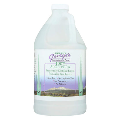 George's Aloe Vera - 64 fl oz Fractionally Distilled Liquid - Anthraquinone Free After Sun & Moisturizer Avelisse