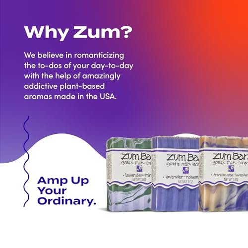 Zum Indigo Wild Goat's Milk Soap Bar - Lavender Blends (3 Pack) - 3 oz Each - Hand & Body Bar Soap with Essential Oils Avelisse