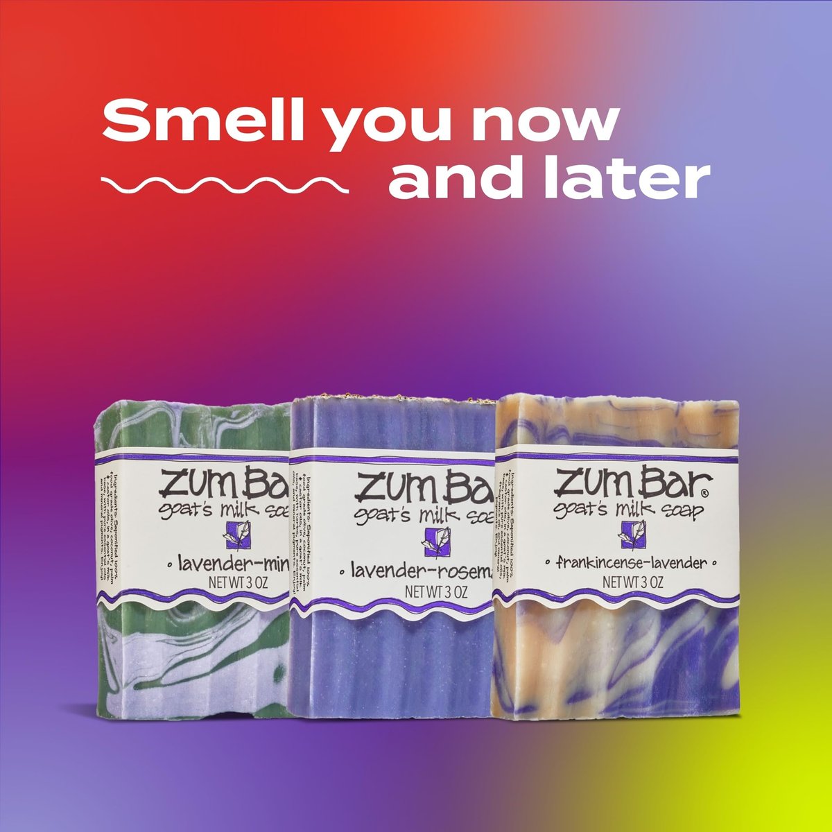 Zum Indigo Wild Goat's Milk Soap Bar - Lavender Blends (3 Pack) - 3 oz Each - Hand & Body Bar Soap with Essential Oils Avelisse