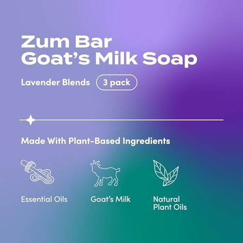 Zum Indigo Wild Goat's Milk Soap Bar - Lavender Blends (3 Pack) - 3 oz Each - Hand & Body Bar Soap with Essential Oils Avelisse