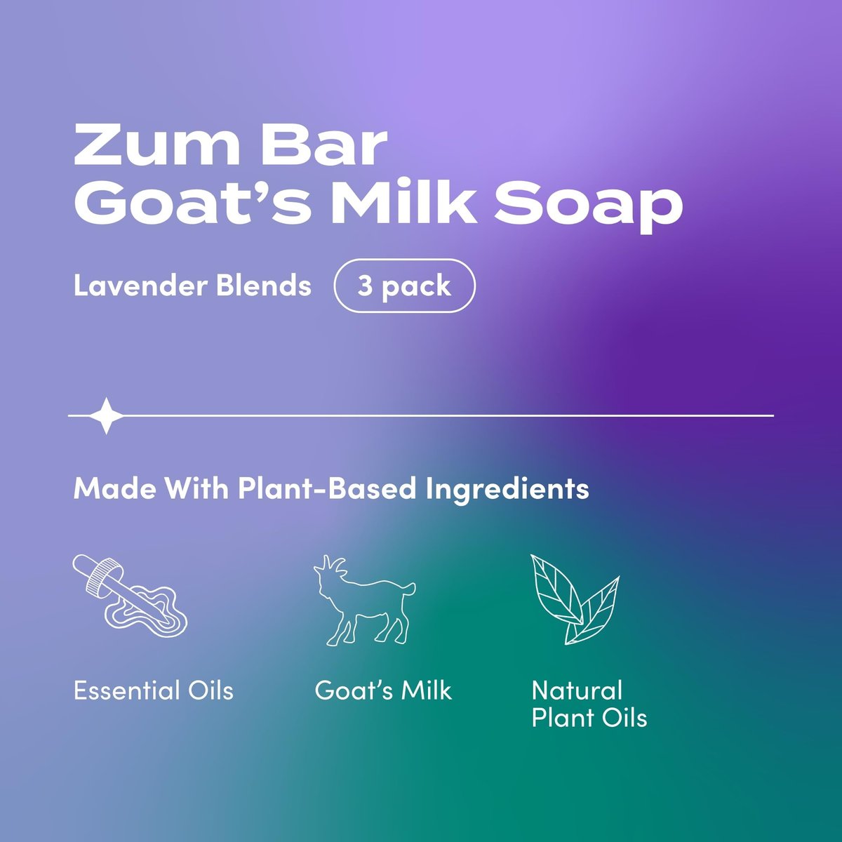 Zum Indigo Wild Goat's Milk Soap Bar - Lavender Blends (3 Pack) - 3 oz Each - Hand & Body Bar Soap with Essential Oils Avelisse