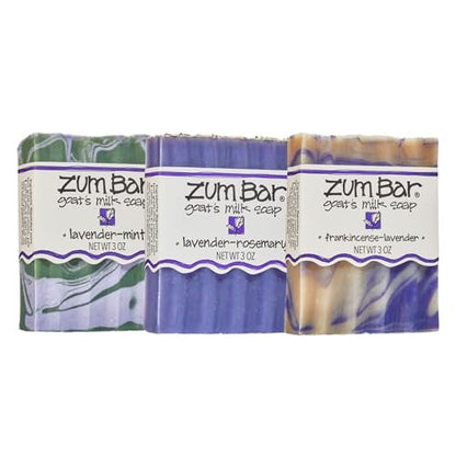 Zum Indigo Wild Goat's Milk Soap Bar - Lavender Blends (3 Pack) - 3 oz Each - Hand & Body Bar Soap with Essential Oils Avelisse