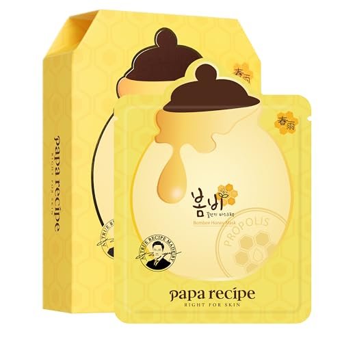 Papa Recipe Bombee Honey Mask Pack - 10 Sheets, Deep Moisturizing Sheet Mask for Dry Skin, Korean K-Beauty Ampoule Solidified Mask for Radiant Skin - görsel 2