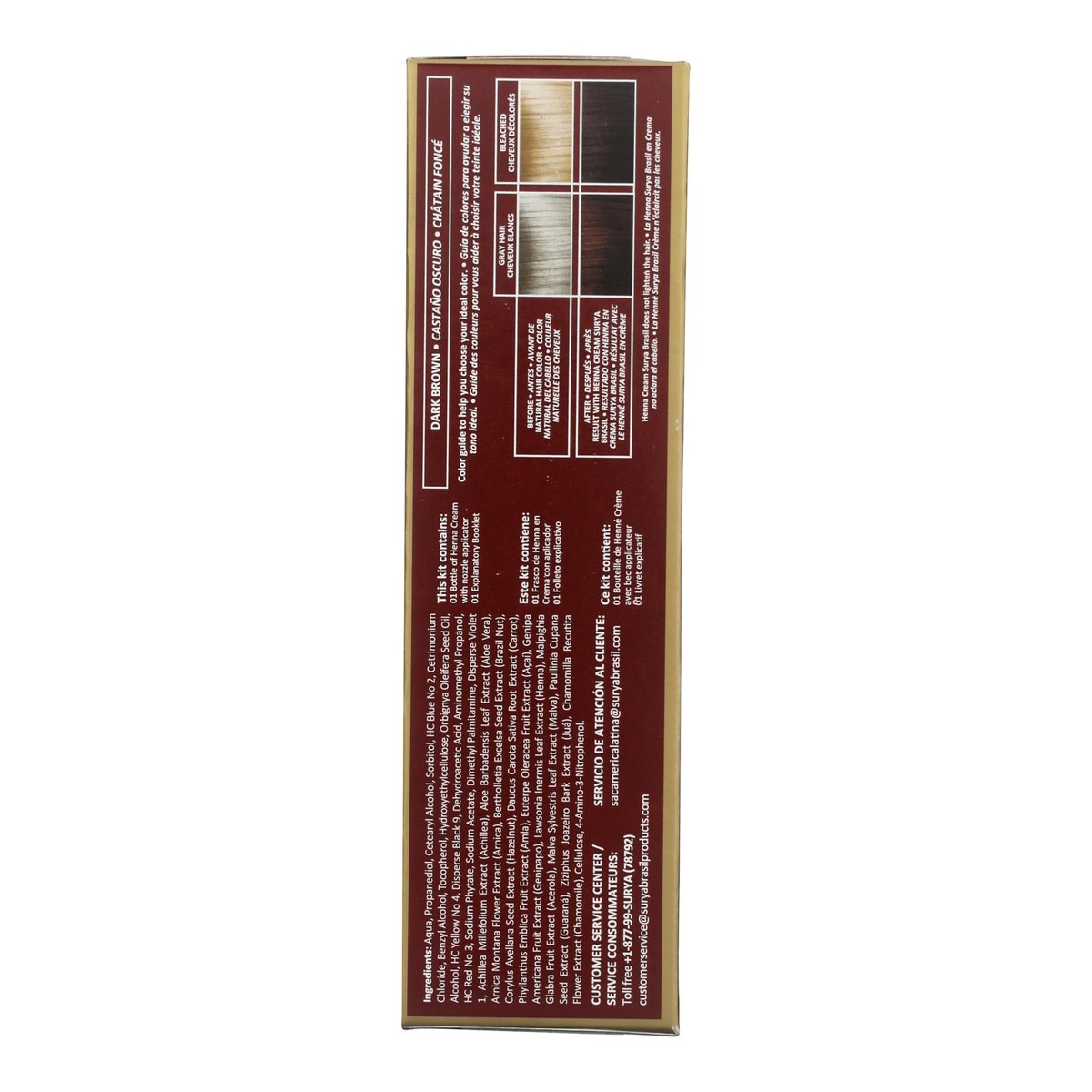 Surya Brasil Henna Cream Dark Brown – 96% Natural, Vegan & Cruelty-Free Semi-Permanent Hair Color - görsel 3