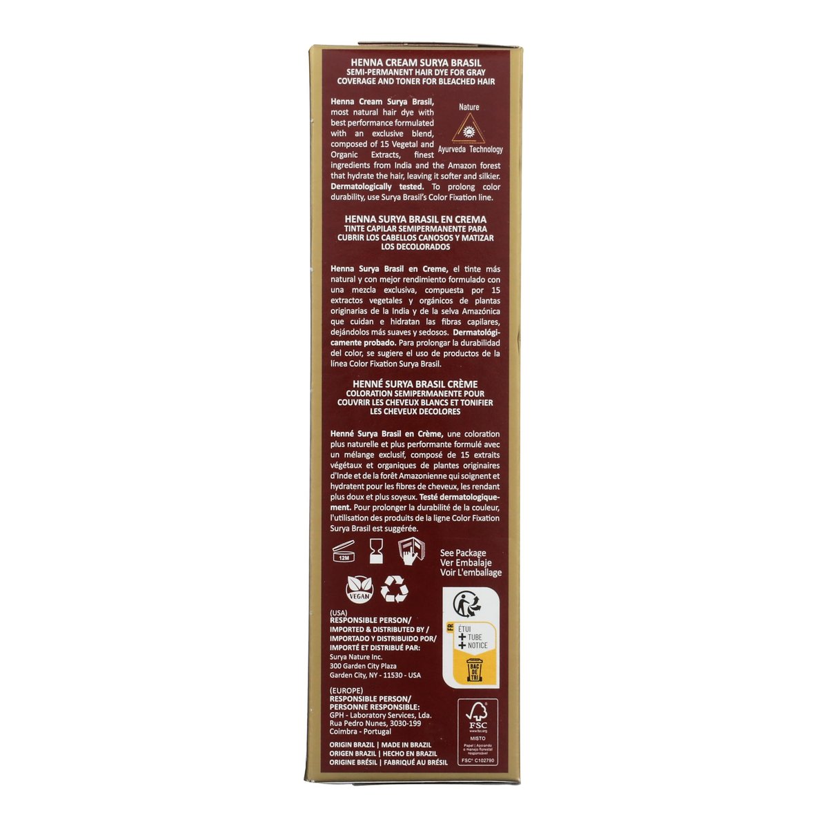 Surya Brasil Henna Cream Dark Brown – 96% Natural, Vegan & Cruelty-Free Semi-Permanent Hair Color - görsel 5