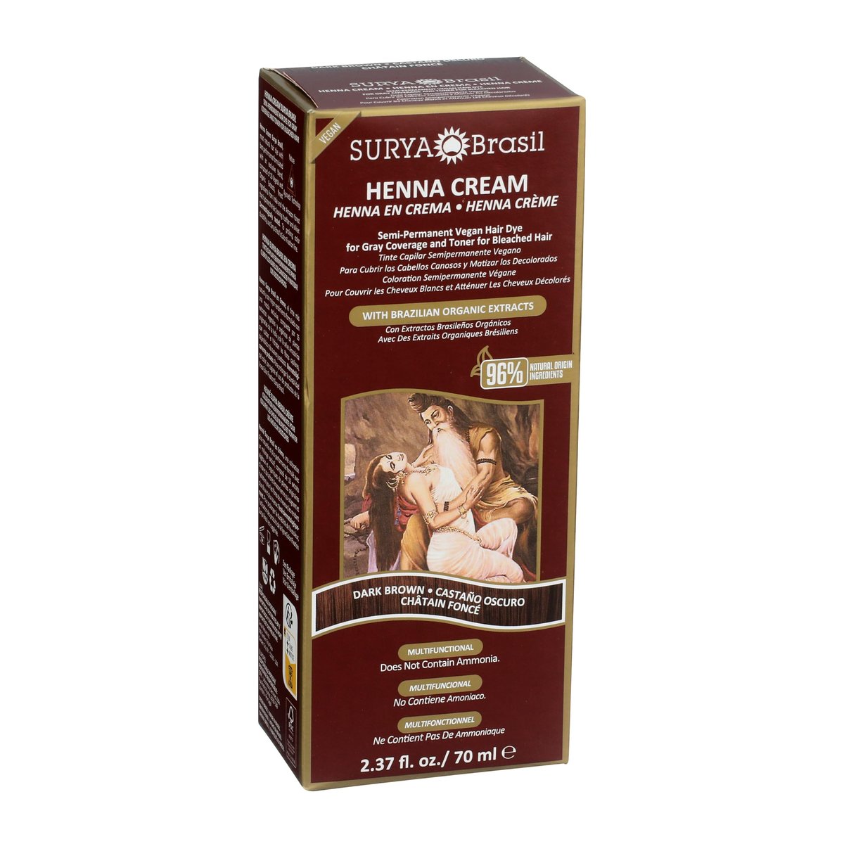 Surya Brasil Henna Cream Dark Brown – 96% Natural, Vegan & Cruelty-Free Semi-Permanent Hair Color - görsel 7