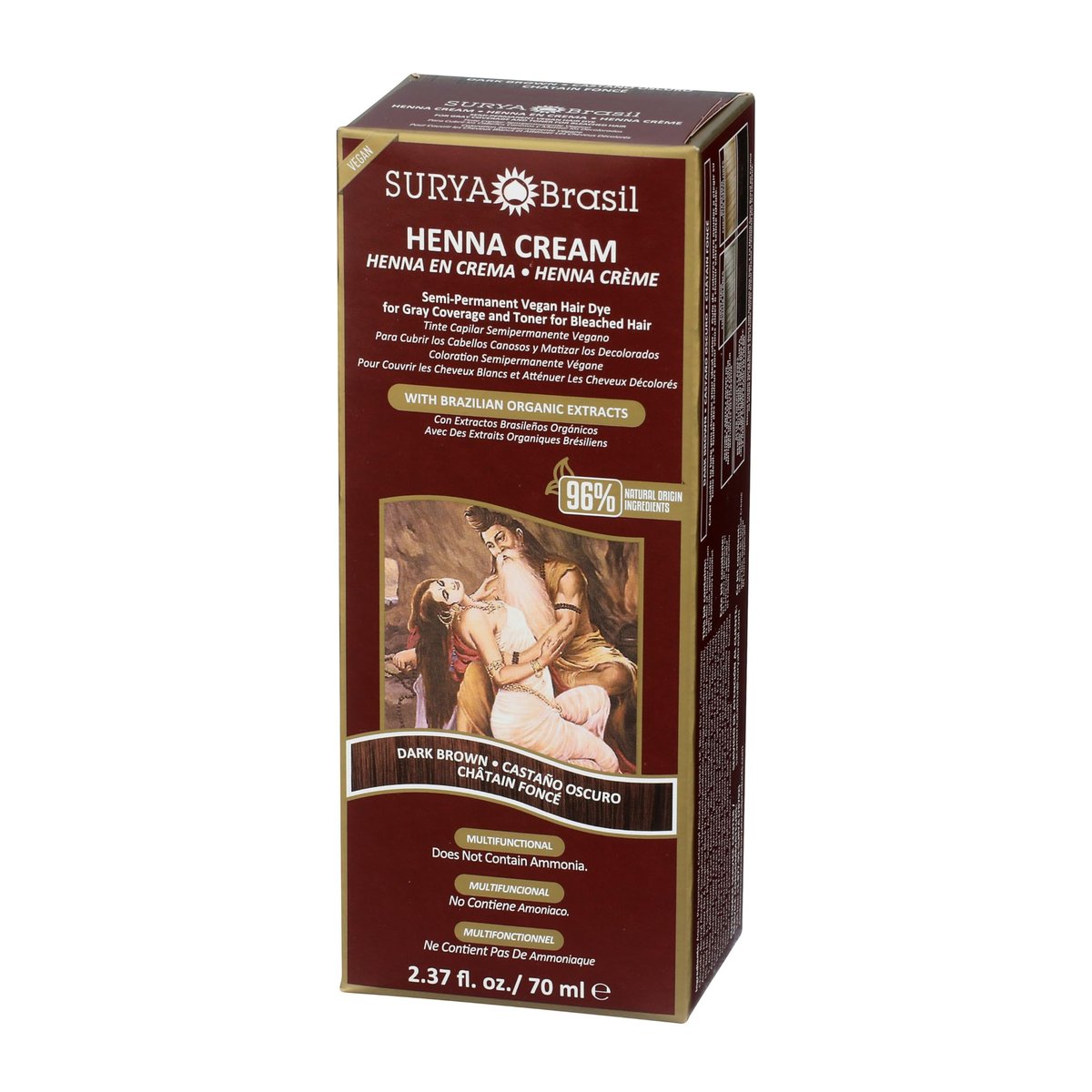 Surya Brasil Henna Cream Dark Brown – 96% Natural, Vegan & Cruelty-Free Semi-Permanent Hair Color - görsel 9