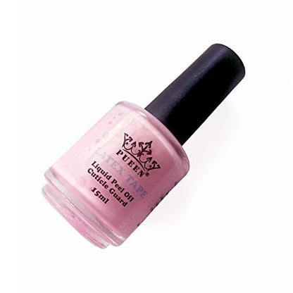 PUEEN Latex Tape Peel Off Cuticle Guard - Pink Skin Barrier Protector for Nail Art (15ml)
