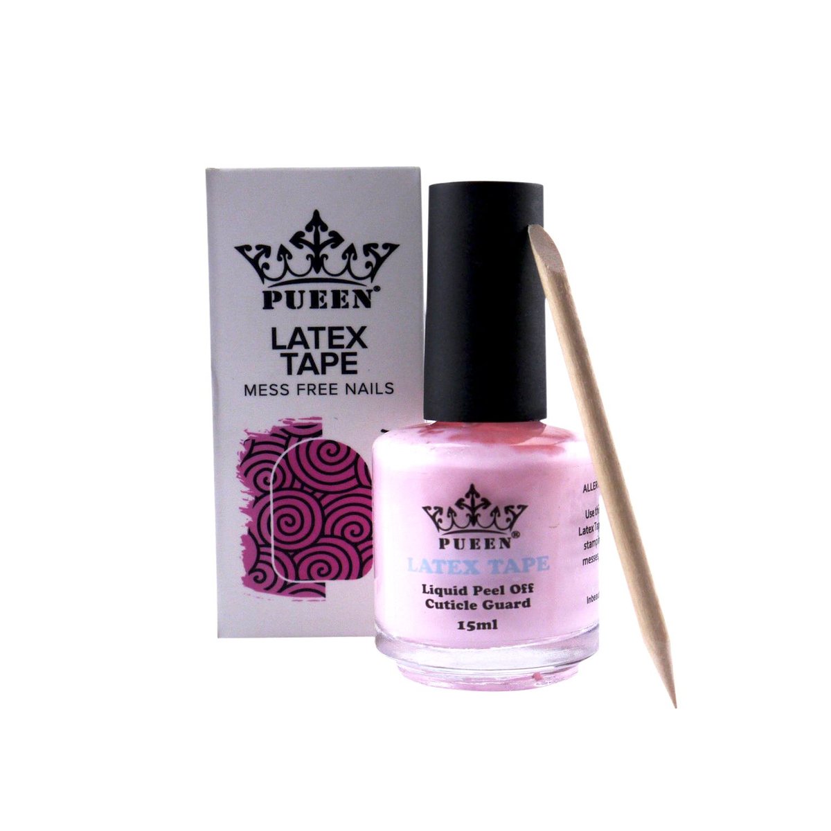 PUEEN Latex Tape Peel Off Cuticle Guard - Pink Skin Barrier Protector for Nail Art (15ml) - görsel 1