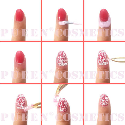 PUEEN Latex Tape Peel Off Cuticle Guard - Pink Skin Barrier Protector for Nail Art (15ml)