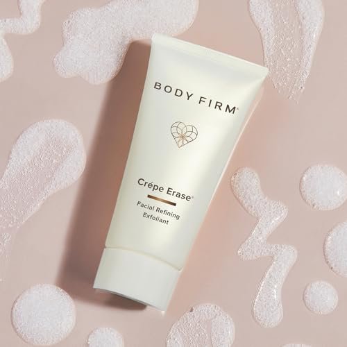 BODY FIRM Crepe Erase Refining Facial Scrub – Anti-Aging Exfoliating Face Wash with AHA & BHA, Promotes Collagen, 6 fl oz Avelisse