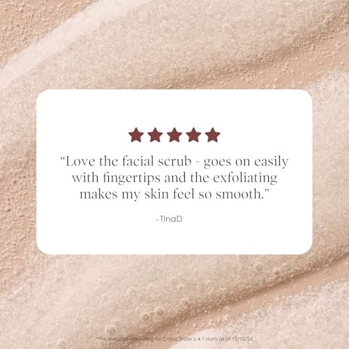 BODY FIRM Crepe Erase Refining Facial Scrub – Anti-Aging Exfoliating Face Wash with AHA & BHA, Promotes Collagen, 6 fl oz Avelisse
