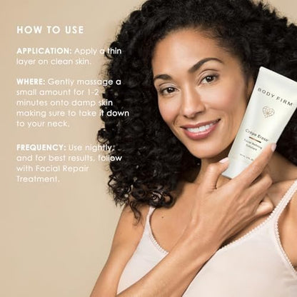 BODY FIRM Crepe Erase Refining Facial Scrub – Anti-Aging Exfoliating Face Wash with AHA & BHA, Promotes Collagen, 6 fl oz Avelisse