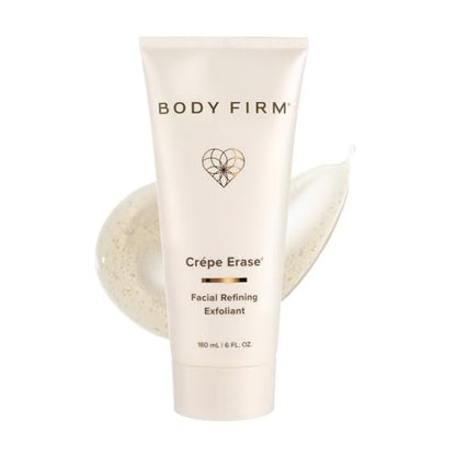 BODY FIRM Crepe Erase Refining Facial Scrub – Anti-Aging Exfoliating Face Wash with AHA & BHA, Promotes Collagen, 6 fl oz Avelisse