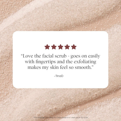 BODY FIRM Crepe Erase Refining Facial Scrub – Anti-Aging Exfoliating Face Wash with AHA & BHA, Promotes Collagen, 6 fl oz Avelisse