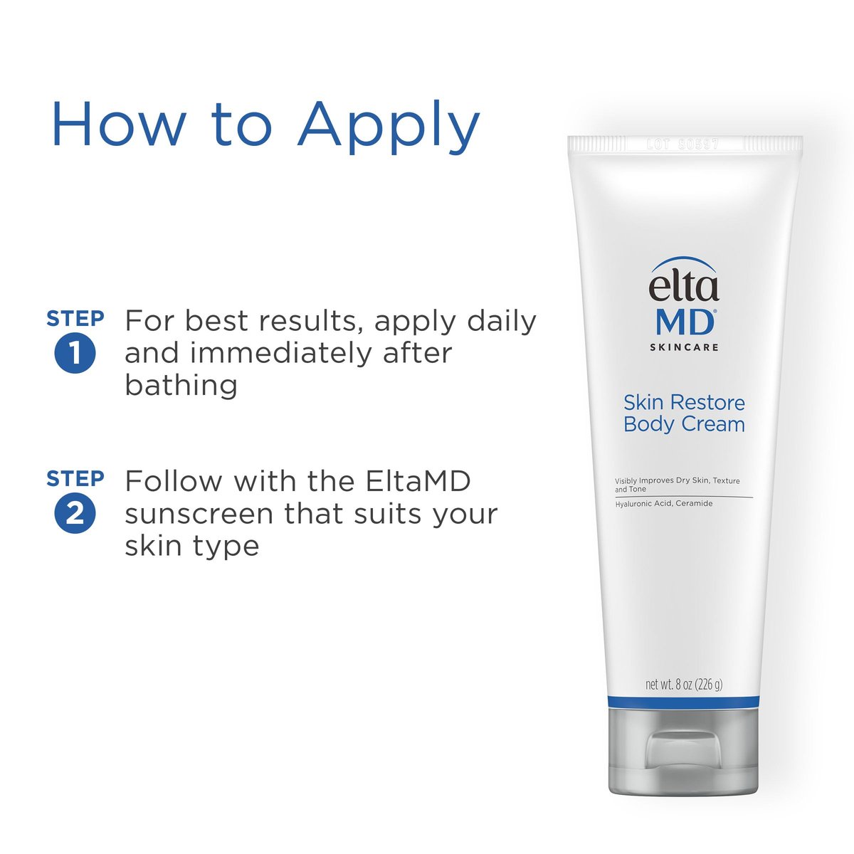 EltaMD Skin Restore Body Cream – Fragrance-Free Body Moisturizer with Hyaluronic Acid & Niacinamide for Sensitive Skin, 8 oz Avelisse