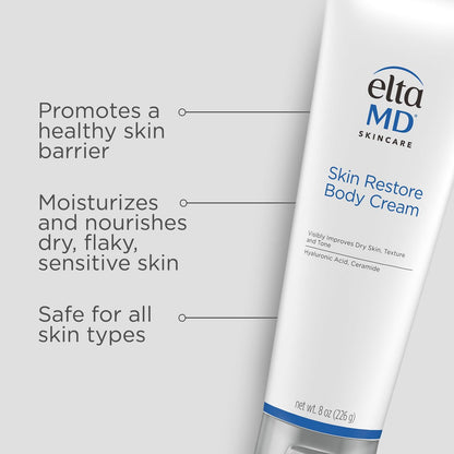 EltaMD Skin Restore Body Cream – Fragrance-Free Body Moisturizer with Hyaluronic Acid & Niacinamide for Sensitive Skin, 8 oz Avelisse