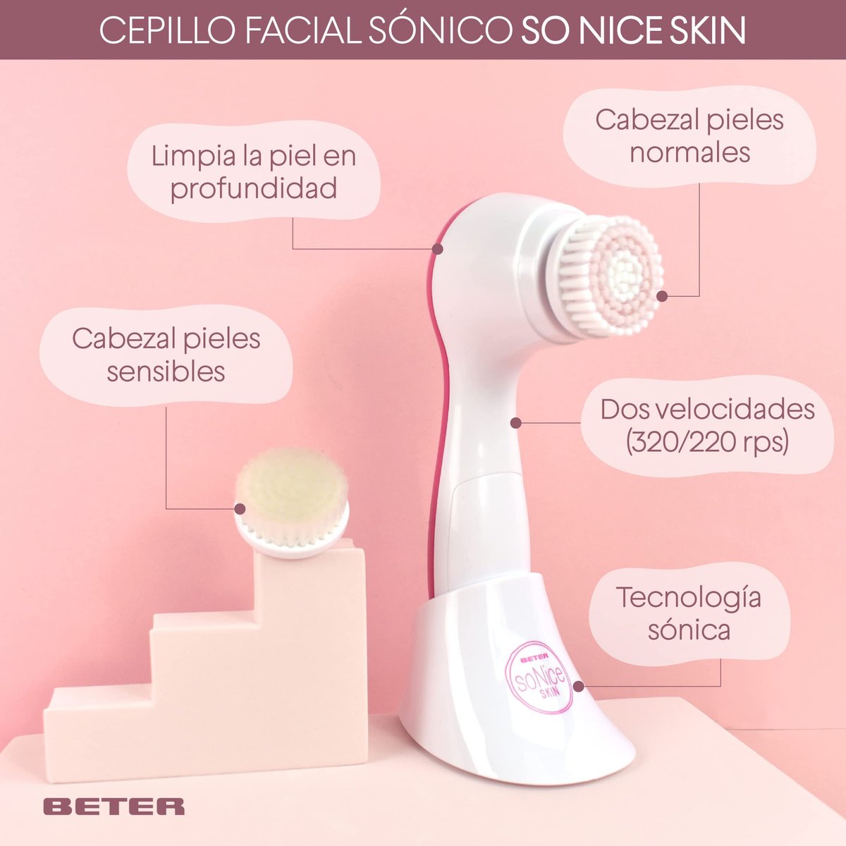 Better So Nice Skin Sonic Facial Brush – Gentle Silicone Cleansing Brush for Radiant Skin Avelisse