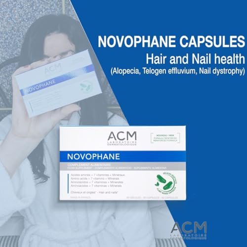 ACM Laboratoire Novophane Caps Anti Hair Loss Treatment for Alopecia, Nail Fragility, and Skin Capital Avelisse