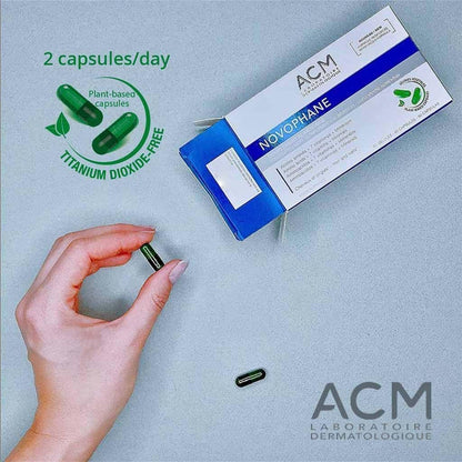 ACM Laboratoire Novophane Caps Anti Hair Loss Treatment for Alopecia, Nail Fragility, and Skin Capital Avelisse