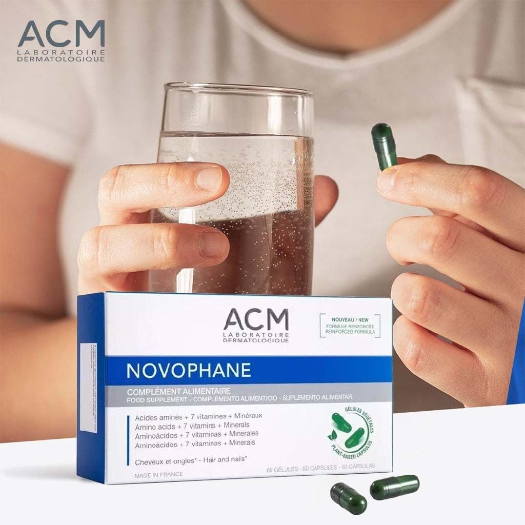 ACM Laboratoire Novophane Caps Anti Hair Loss Treatment for Alopecia, Nail Fragility, and Skin Capital Avelisse