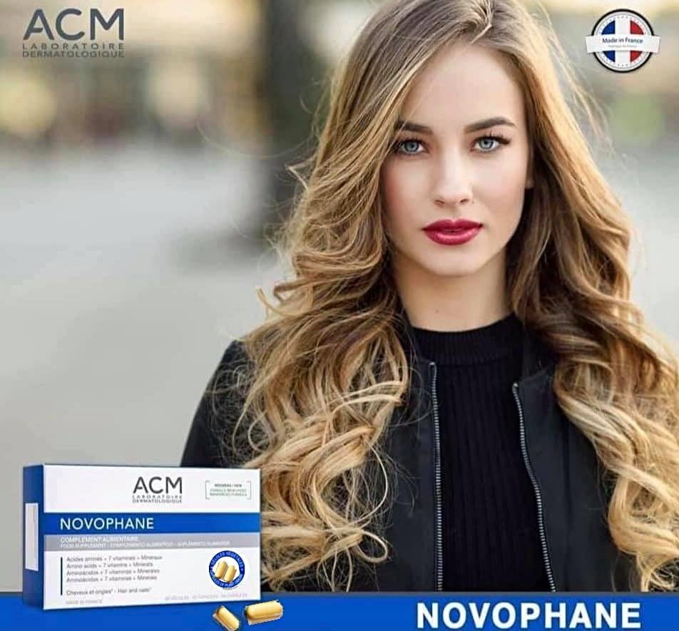ACM Laboratoire Novophane Caps Anti Hair Loss Treatment for Alopecia, Nail Fragility, and Skin Capital Avelisse