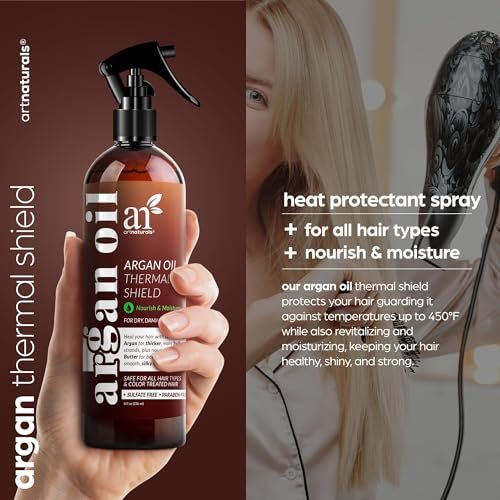 Artnaturals Thermal Hair Protector Spray - Heat Protectant for Flat Iron, Argan Oil, Sulfate Free, 8 Fl Oz Avelisse