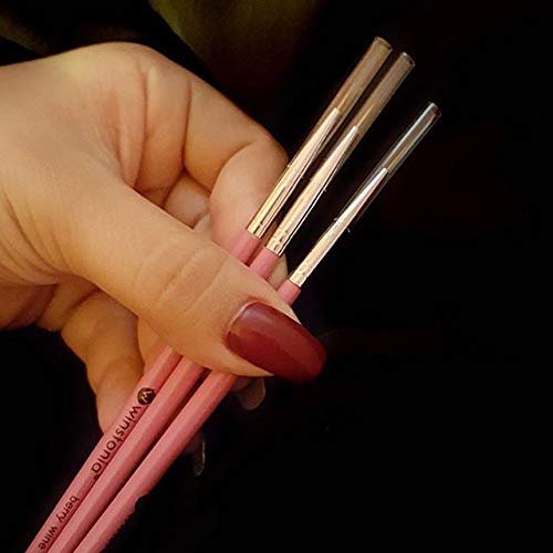 Winstonia Super Fine Nail Art Brush Set - 3 Precision Brushes for Thin Lines & Tiny Details (Berry Wine) - görsel 15