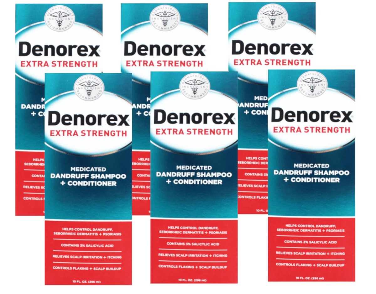 Denorex Extra Strength Dandruff Shampoo + Conditioner, 10 oz (Pack of 6) - 2-in-1 Anti-Dandruff Treatment - görsel 1