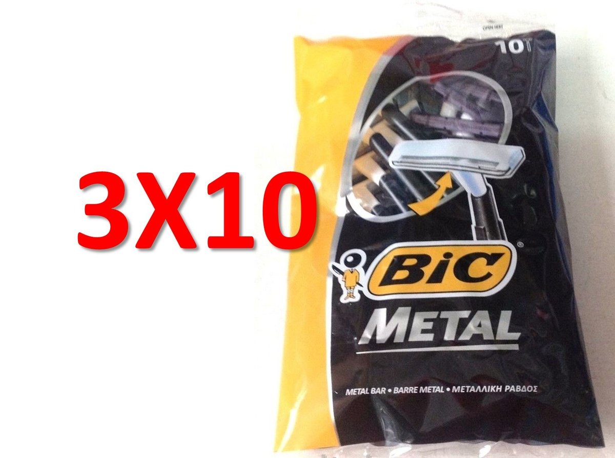 BIC Metal Disposable Men's Shaving Razors - 10 Count (Pack of 3) - 30 Razors Total Avelisse