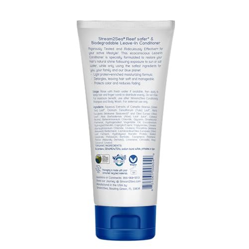 Stream2Sea Leave-In Hair Conditioner – Detangling & Moisturizing, Reef Safe, UV Protection, Sulfate & Paraben Free - görsel 3