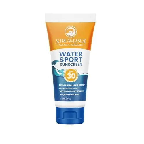 STREAM 2 SEA SPF 30 Biodegradable Mineral Sunscreen - 3 Fl Oz Non-Greasy & Moisturizing Reef Safe Sunscreen for Face and Body UVA/UVB Protection Avelisse