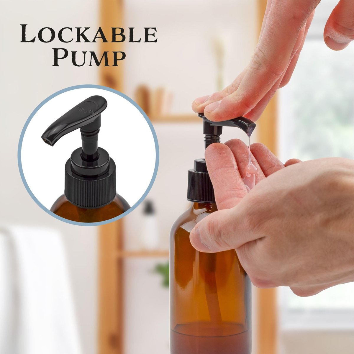 Cornucopia Brands 4oz Amber Glass Pump Bottles (Pack of 4) - Ideal for Lotions, Liquid Soap, Aromatherapy & More Avelisse