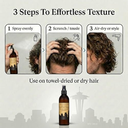 Seattle Pomade Co. Certified Organic Sea Salt Spray – Natural Texturizing Spray for Men & Women, 8 fl oz, Non-GMO & Vegan Avelisse