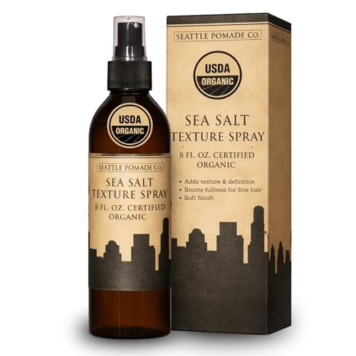 Seattle Pomade Co. Certified Organic Sea Salt Spray – Natural Texturizing Spray for Men & Women, 8 fl oz, Non-GMO & Vegan Avelisse