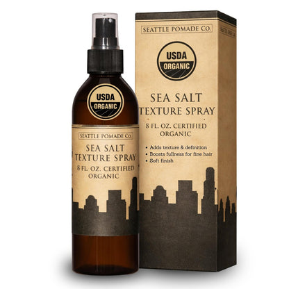 Seattle Pomade Co. Certified Organic Sea Salt Spray – Natural Texturizing Spray for Men & Women, 8 fl oz, Non-GMO & Vegan Avelisse