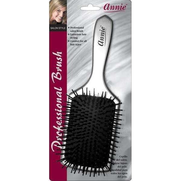 Annie Deluxe Square Paddle Wig Brush #2210 - Silver, Nylon Bristles - görsel 1