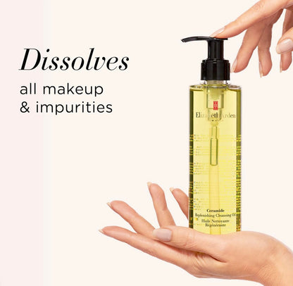 Elizabeth Arden Ceramide Replenishing Cleansing Oil - Gentle Makeup Remover & Daily Face Wash for Dry Skin, 6.6 oz