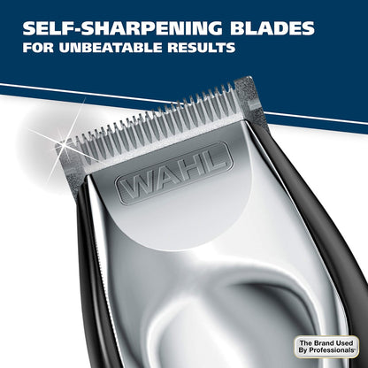 Wahl Lithium Ion Total Beard Trimmer for Men - Model 9888, 19 Piece Set, Stainless Steel Blades, Black/Silver Avelisse