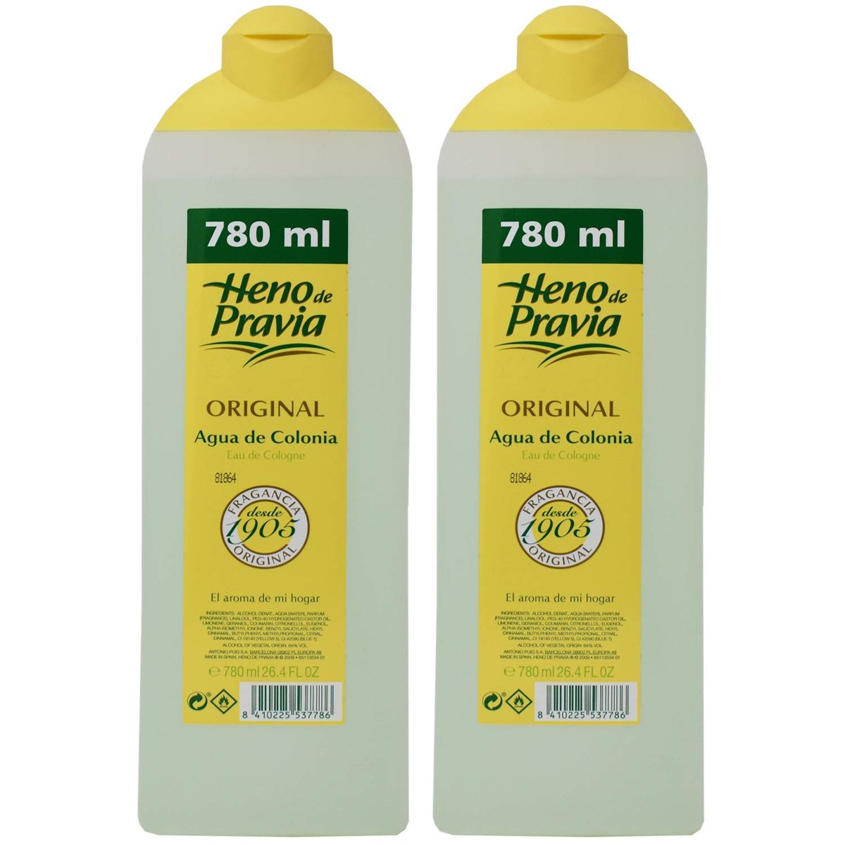 Heno De Pravia Original Agua De Colonia 26.4 fl oz (Pack of 2) - Classic Spanish Cologne Avelisse