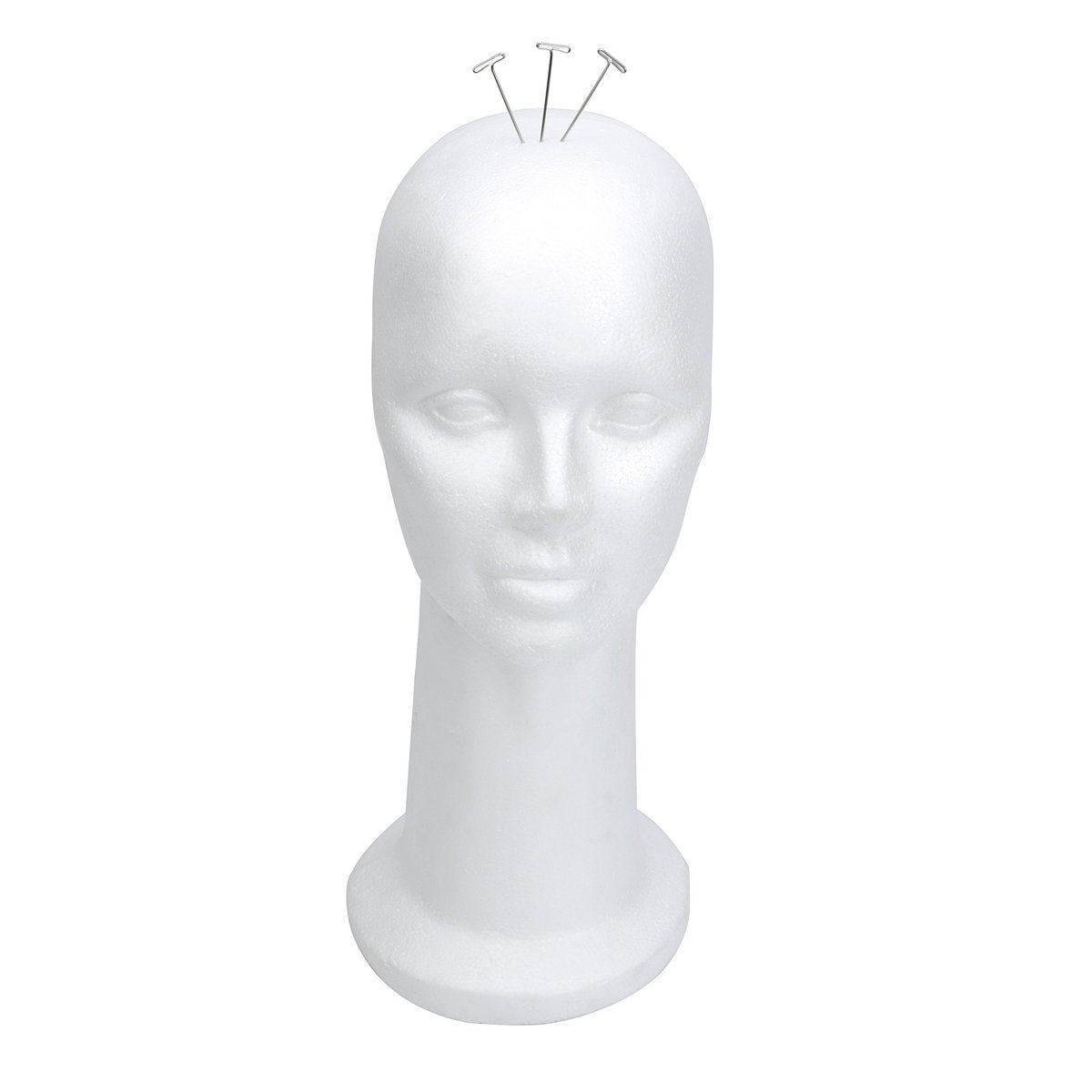 BHD BEAUTY 15" Styrofoam Mannequin Head for Wig Display and Hat Stand - White Foam Avelisse