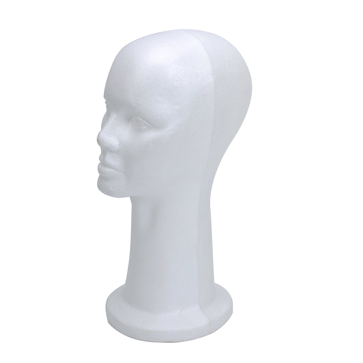 BHD BEAUTY 15" Styrofoam Mannequin Head for Wig Display and Hat Stand - White Foam Avelisse