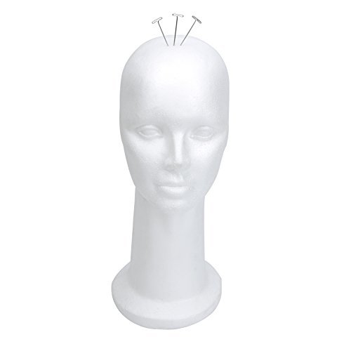 BHD BEAUTY 15" Styrofoam Mannequin Head for Wig Display and Hat Stand - White Foam Avelisse