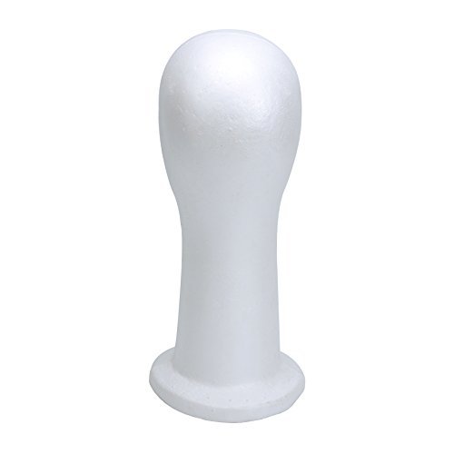 BHD BEAUTY 15" Styrofoam Mannequin Head for Wig Display and Hat Stand - White Foam Avelisse