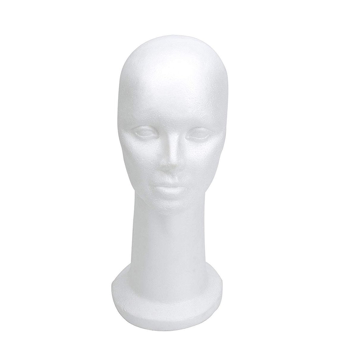BHD BEAUTY 15" Styrofoam Mannequin Head for Wig Display and Hat Stand - White Foam Avelisse