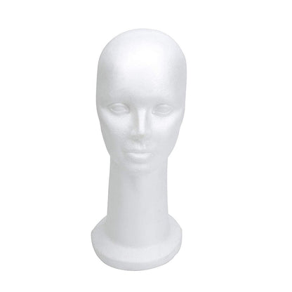 BHD BEAUTY 15" Styrofoam Mannequin Head for Wig Display and Hat Stand - White Foam Avelisse
