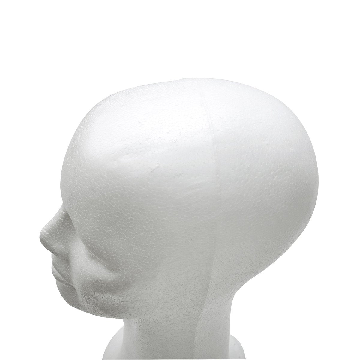 BHD BEAUTY 15" Styrofoam Mannequin Head for Wig Display and Hat Stand - White Foam Avelisse